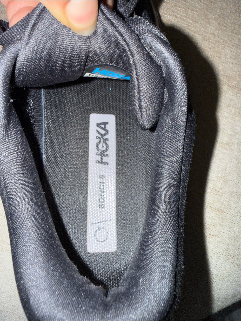 Hoka Black ONE ONE Bondi 8 and Black White size 7.5 - Picture 7 of 9